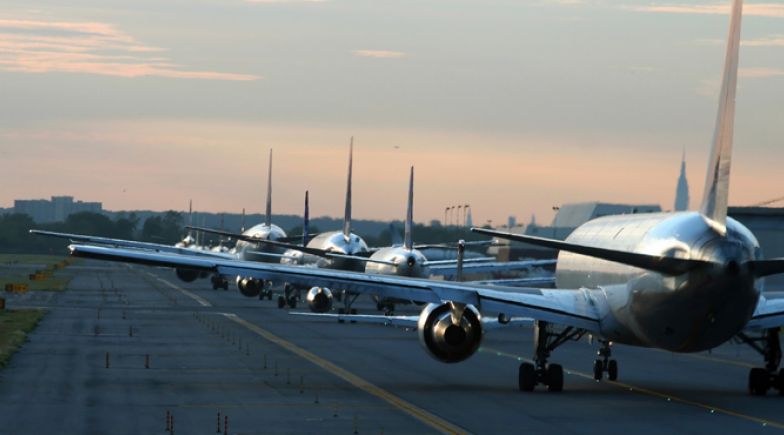 Planes on a runway